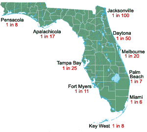 florida hurricane tracking map